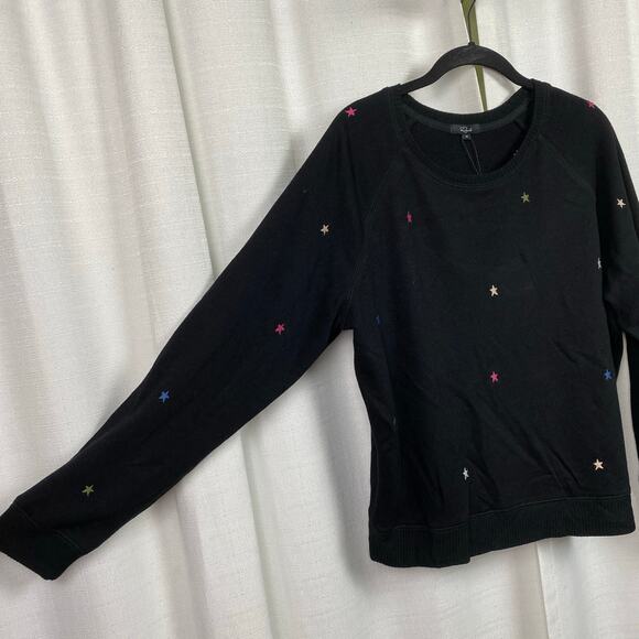 Rails Jet Black Star Embroidered Theo Sweater Sz.M NWT - Picture 11 of 16